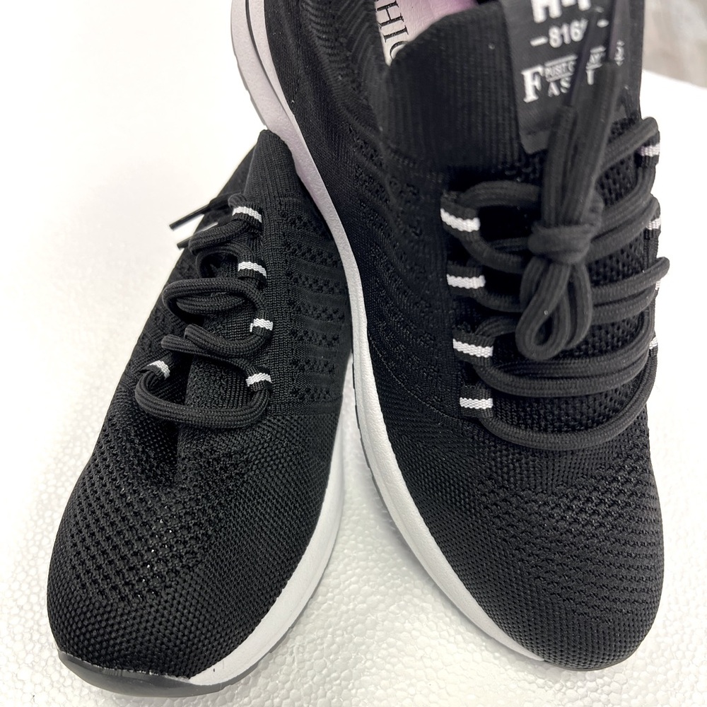 Black Women's Wedge Heel Sneakers.